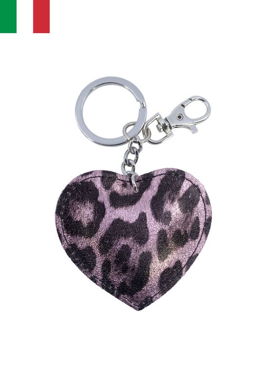 Llavero de piel de vacuno en forma de corazón Made in Italy ITPCL