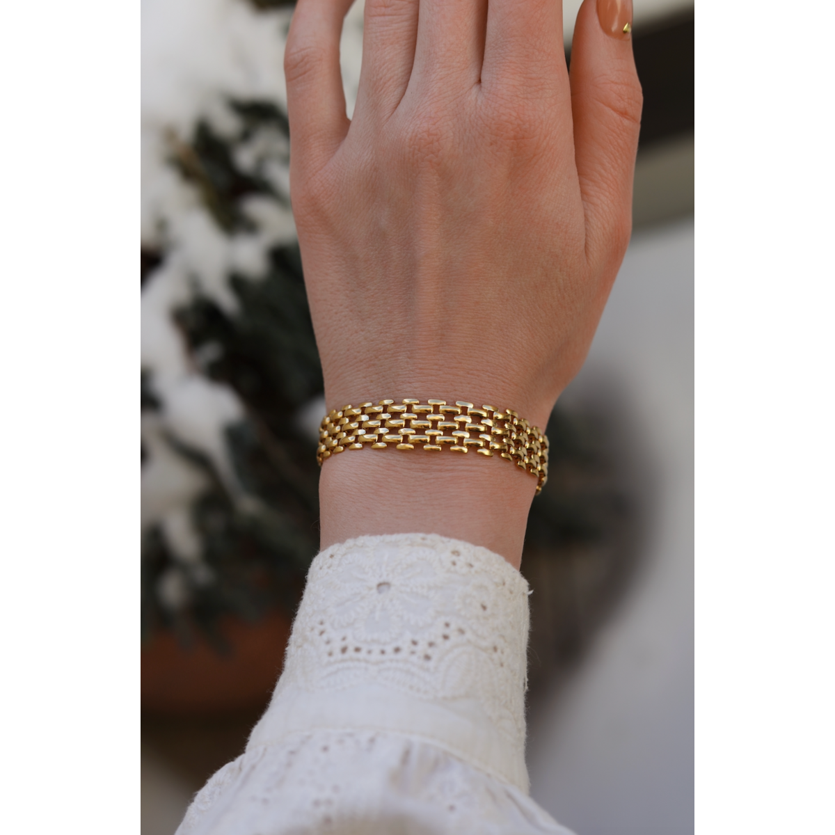 Oliveira – Gold-Silber-Mesh-Choker-Halskette