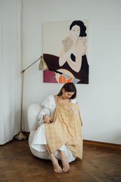Tisu Nursing Cover, Mustard Gingham