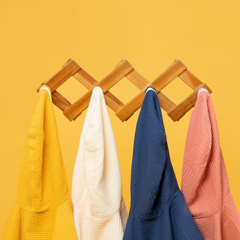 Poncho Bagno Bambino Nido d'Ape Giallo Ocra