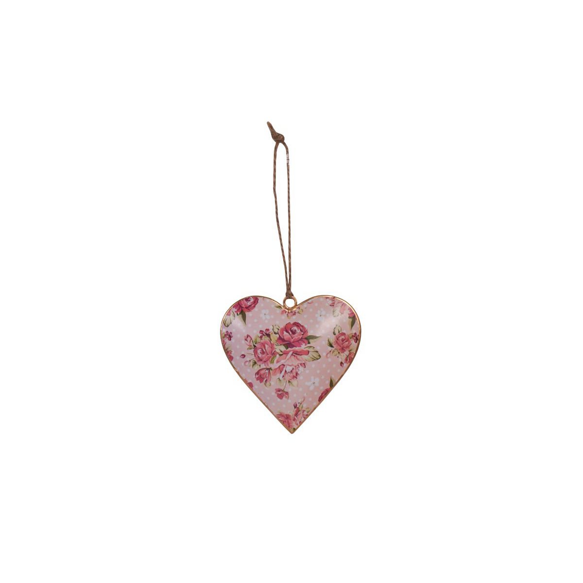 Hanging metal heart Roses and dots 10 cm Isabelle Rose
