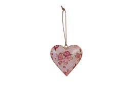 Hanging metal heart Roses and dots 10 cm Isabelle Rose