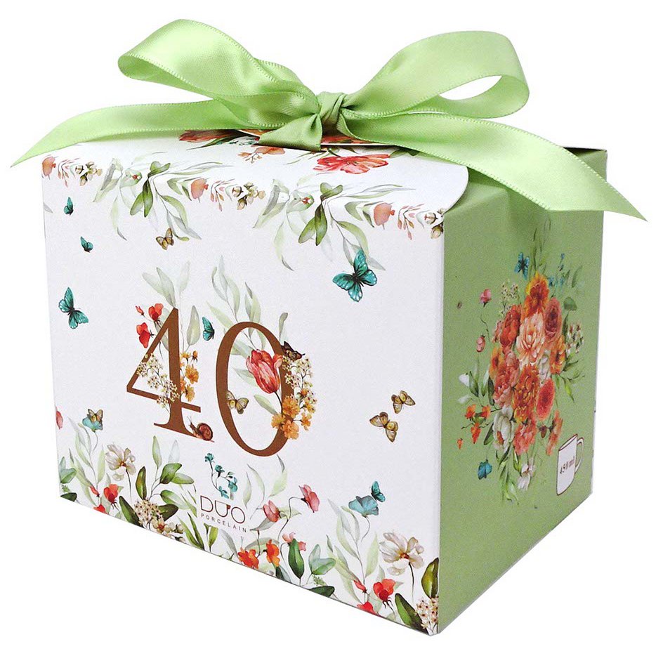 DUO Occasional Mug 400ml, Birthday “40”, in a giftbox with a ribbon