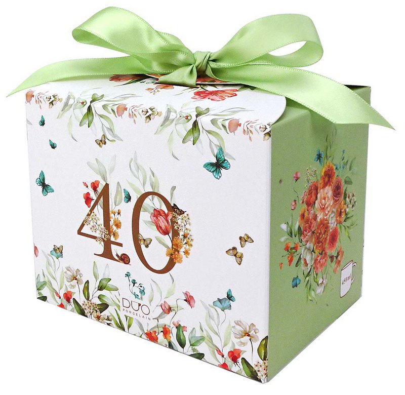 DUO Occasional Mug 400ml, Birthday “40”, in a giftbox with a ribbon