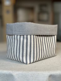 Kosz na ubrania, h=20cm, bawełna z recyklingu, z nadrukiem | Nord 1