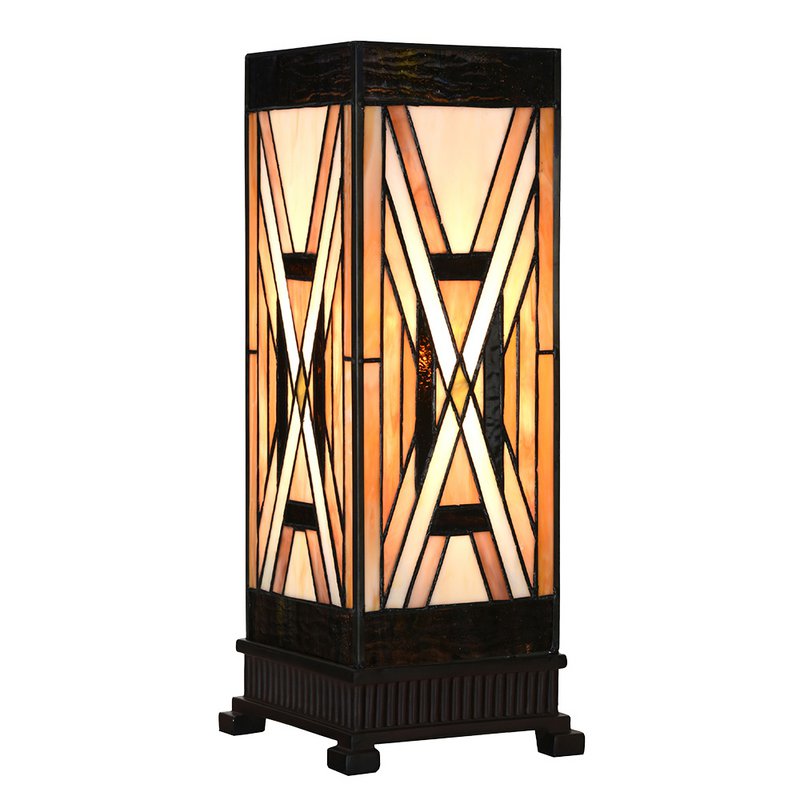 Lampada da tavolo Tiffany 17x17x44 cm vetro marrone