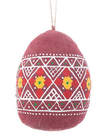 Handbemaltes Osterei (bordo)