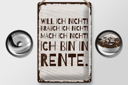 Plaque en tôle disant 20x30 cm Je ne le fais pas, je suis à la retraite, plaque décorative