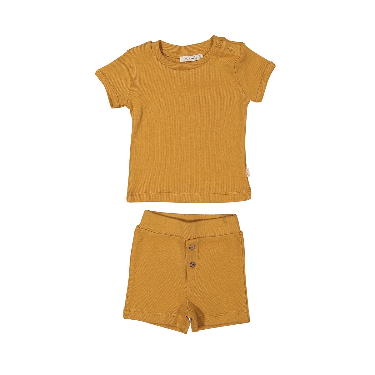 GOTS-gelabeld biologisch katoen, geribbelde babyset van 2 stuks, T-shirt