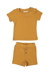 GOTS Labelled Organic Cotton  Baby Ribbed 2 Pcs Set,T-shirt