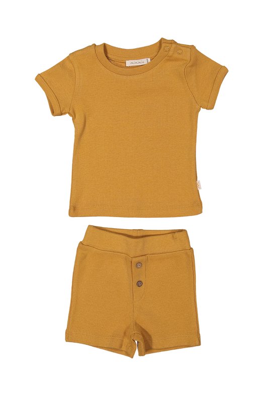 GOTS Labelled Organic Cotton  Baby Ribbed 2 Pcs Set,T-shirt