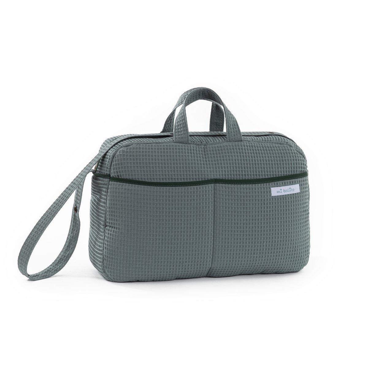 Crossbody maternity bag for baby stroller and hospital. Practical and elegant large capacity organizer bag. Product manufactured in Spain.