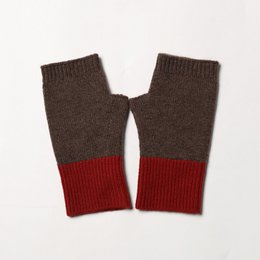 Fingerlose- 100% Cashmere Duo-Color Fingerless Handschuhe