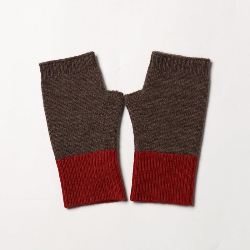 Fingerlose- 100% Cashmere Duo-Color Fingerless Handschuhe