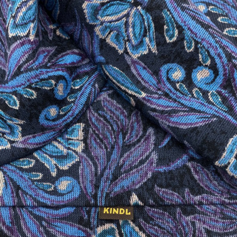 Twist-hoofdband - Blauwe Indische bloem, Ponte Jersey