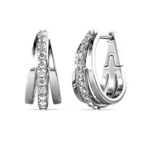Aurielle Hoop Earrings - Silver and Crystal