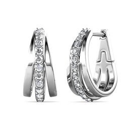 Aurielle Hoop Earrings - Silver and Crystal