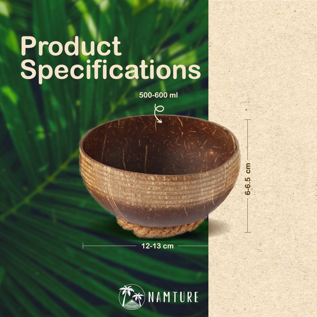 Coconut Bowl Set M • Eco Friendly • Striped