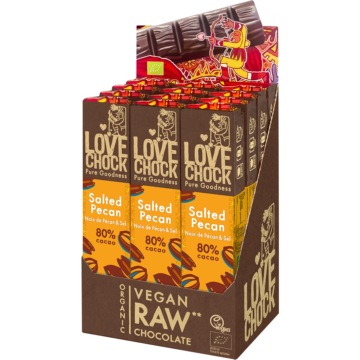 80% chocolate with pecan & sea salt - Organic, raw, plant-based and sustainable