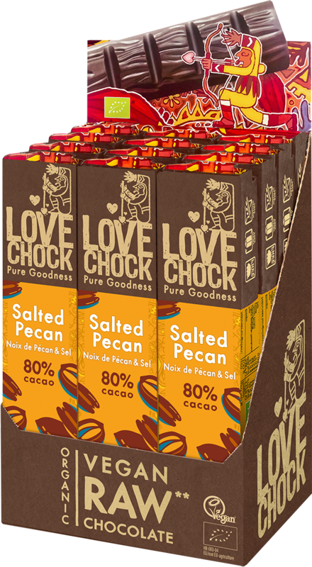 80% chocolate with pecan & sea salt - Organic, raw, plant-based and sustainable