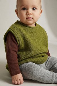 Merinowol gebreide baby spencer - Pickle