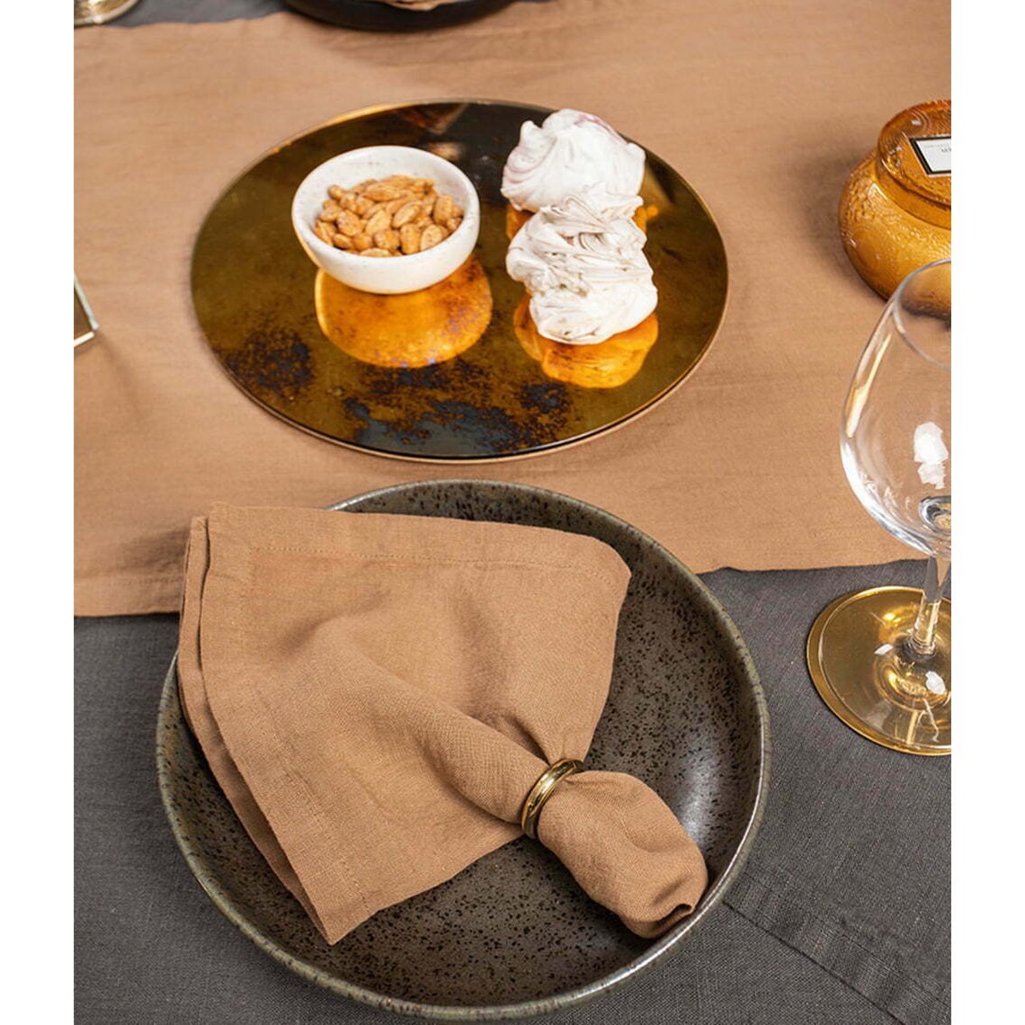 Linen table napkin Cinnamon