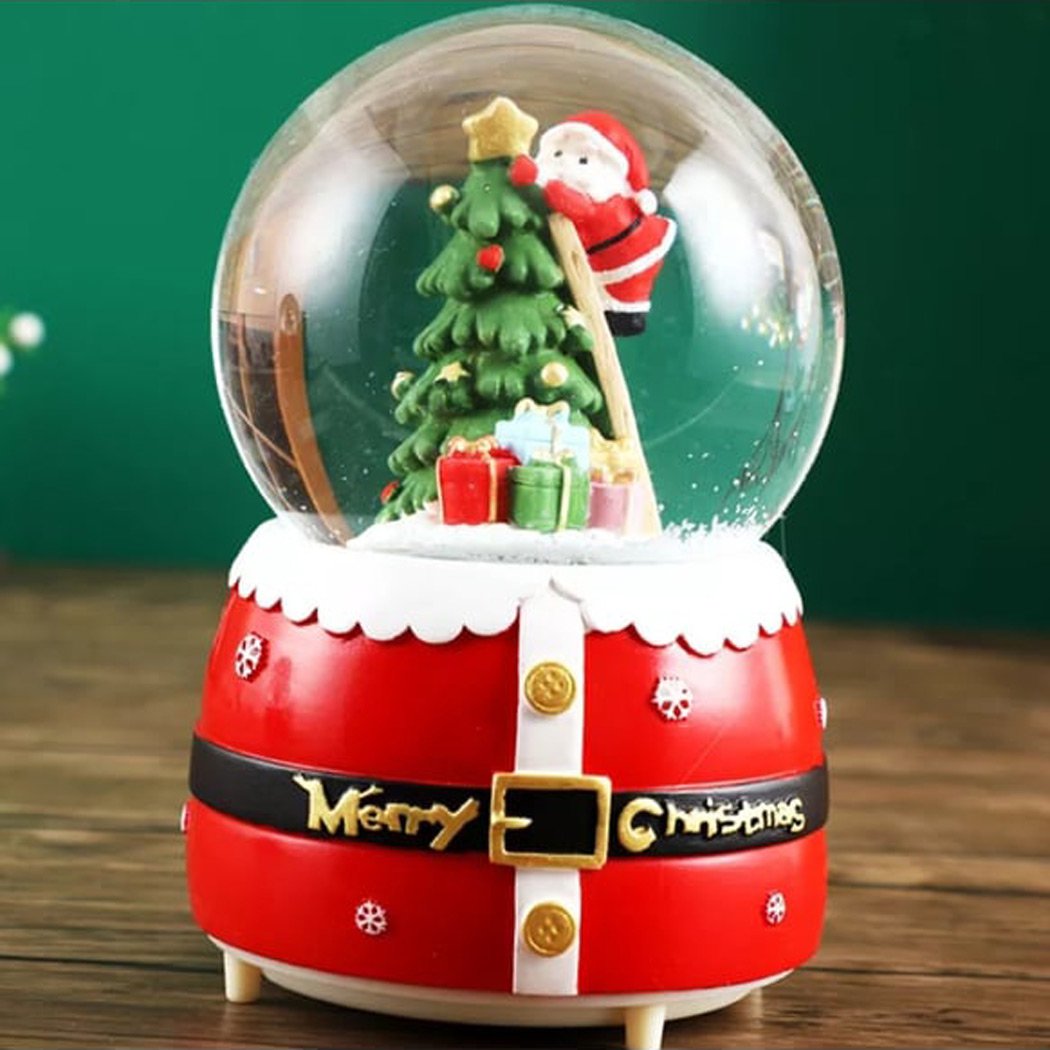 Santa Claus Snow Globe with Lights and Music Medium Size