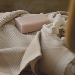 Ręcznik Hammam bawełna organiczna Kestane beżowy