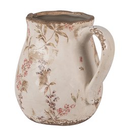 Dekoration kann 17x13x16 cm beige rosa Keramikblüten Geschkan