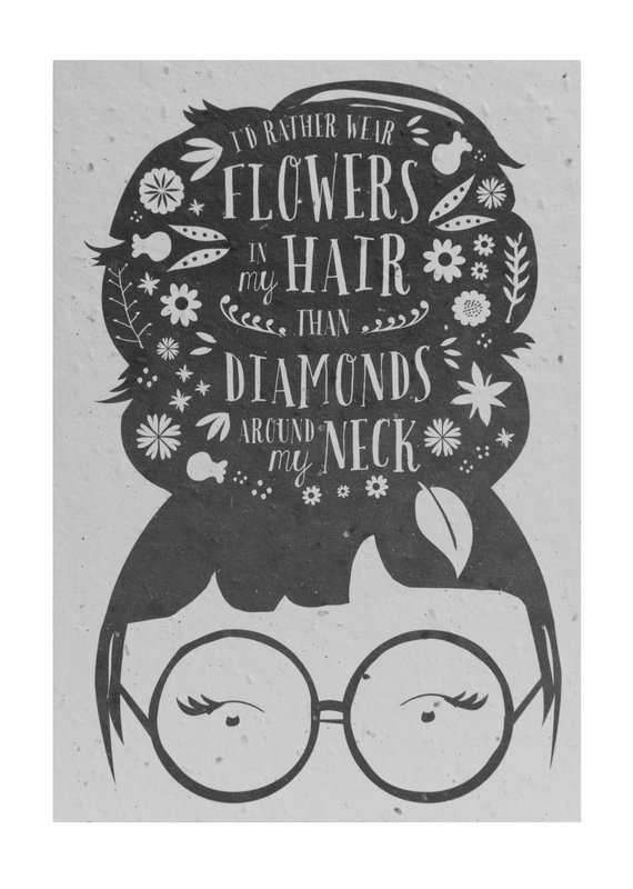 Send and Grow postcard - I'd rather wear flowers