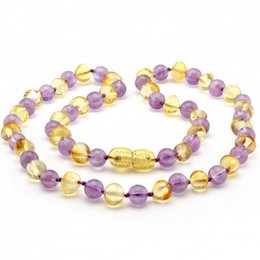 Amber baltica barocco e collana ametista 5