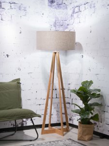 Vloerlamp bamboe Everest 6030, Leinen licht