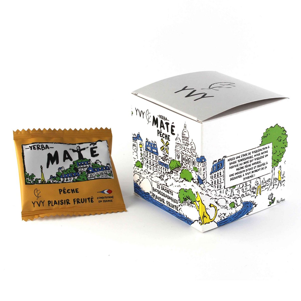 Organic Peach Mate - 15 biodegradable tea bags