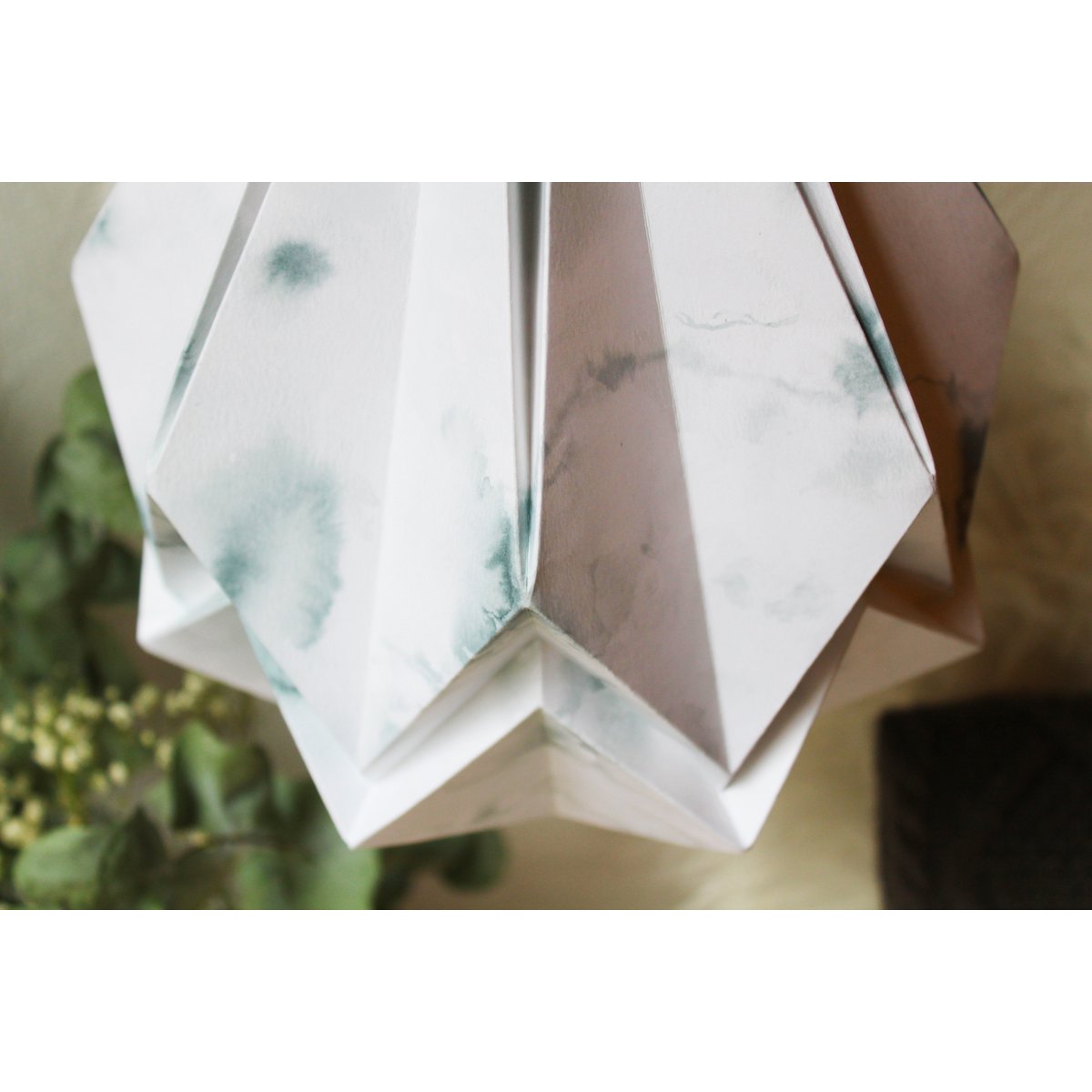 Papierowa lampa wisząca Origami - Zimowy wzór - rozmiar M