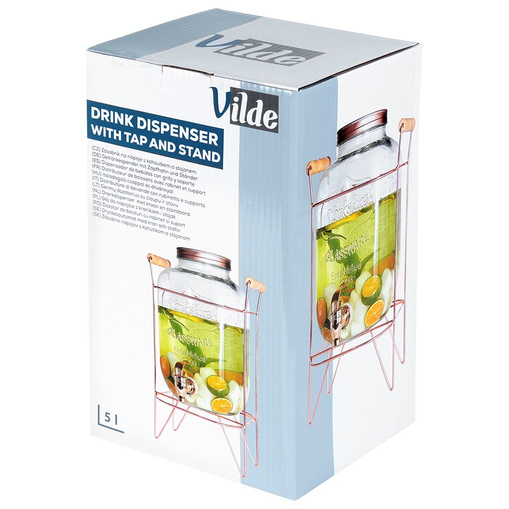 Dispenser with Tap and Stand Gold 5.5 l