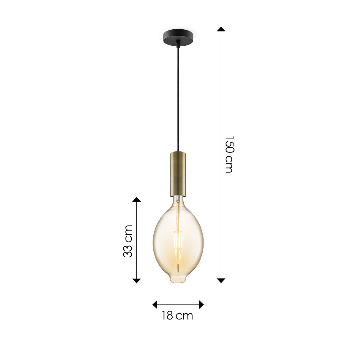 Lampada a sospensione Home Sweet Home bronzo Saga Ovale - G125 - dimmerabile E27 ambra