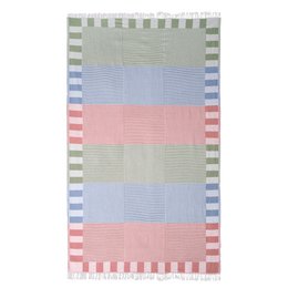Asciugamano turco Trimita Patchwork (piastrella e verde e turchese) | Asciugamano Hammam | 100% cotone