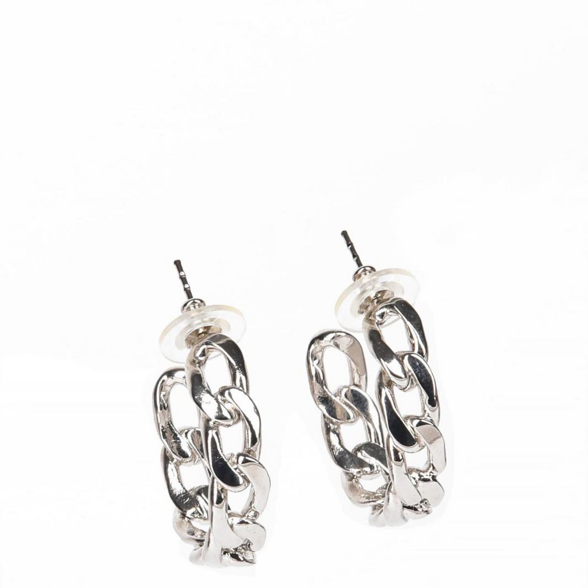 Sekhmet Earrings  Chain Hoops In Silver C