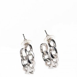 Sekhmet Earrings  Chain Hoops In Silver C