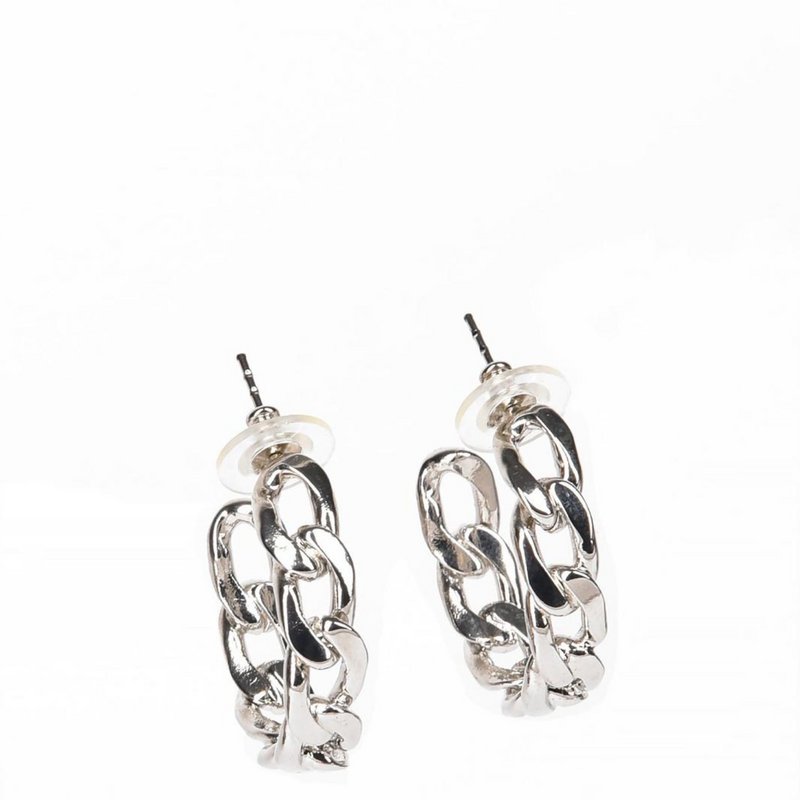 Sekhmet Earrings  Chain Hoops In Silver C