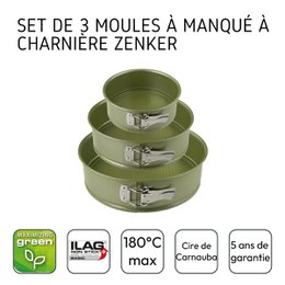 Set de 3 sartenes desmontables 20 cm 24 cm y 26 cm Zenker Green Vision