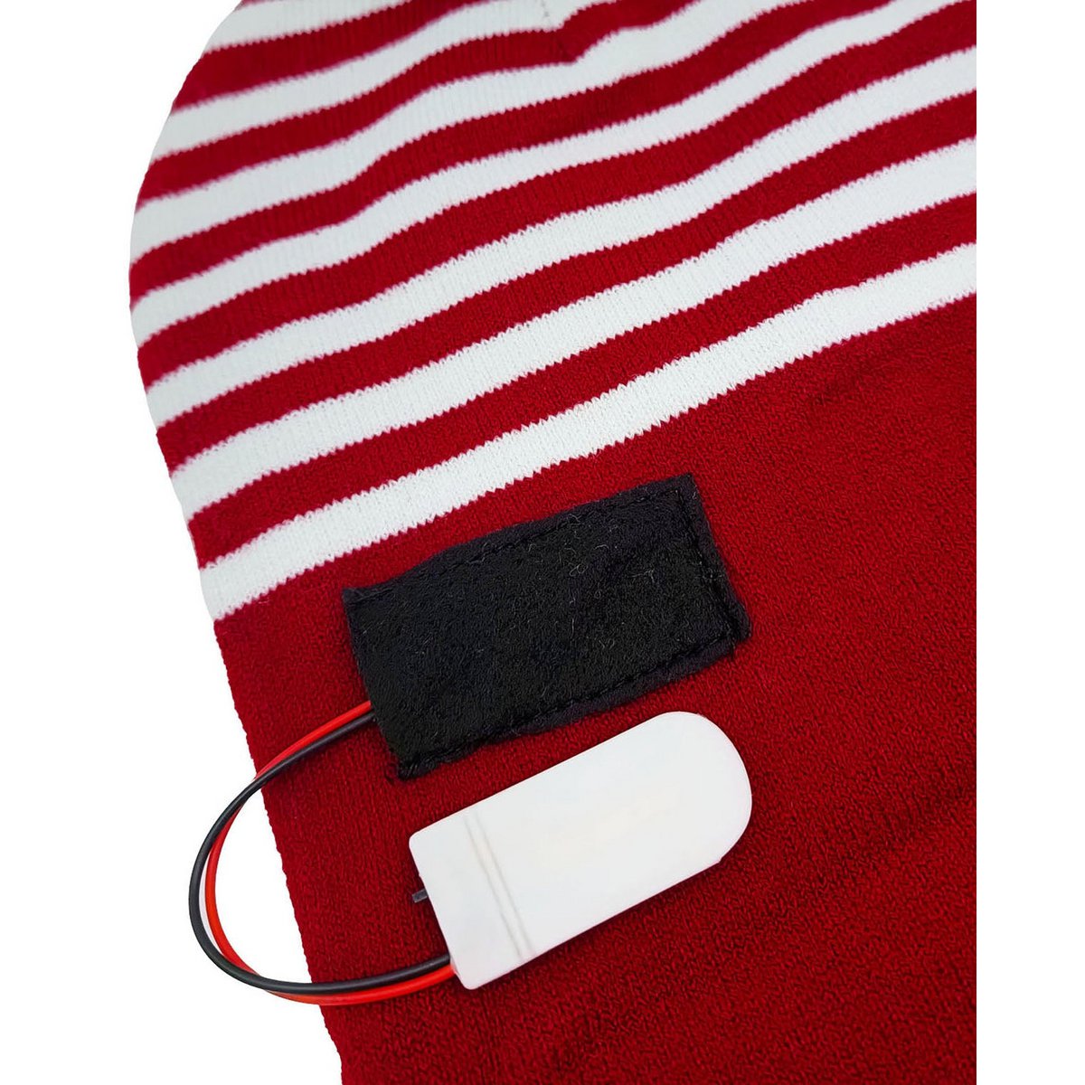 Blinkende Mütze – grün/roter Elfen-Stil