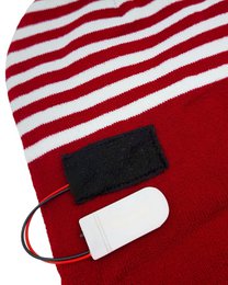 Blinkende Mütze – grün/roter Elfen-Stil