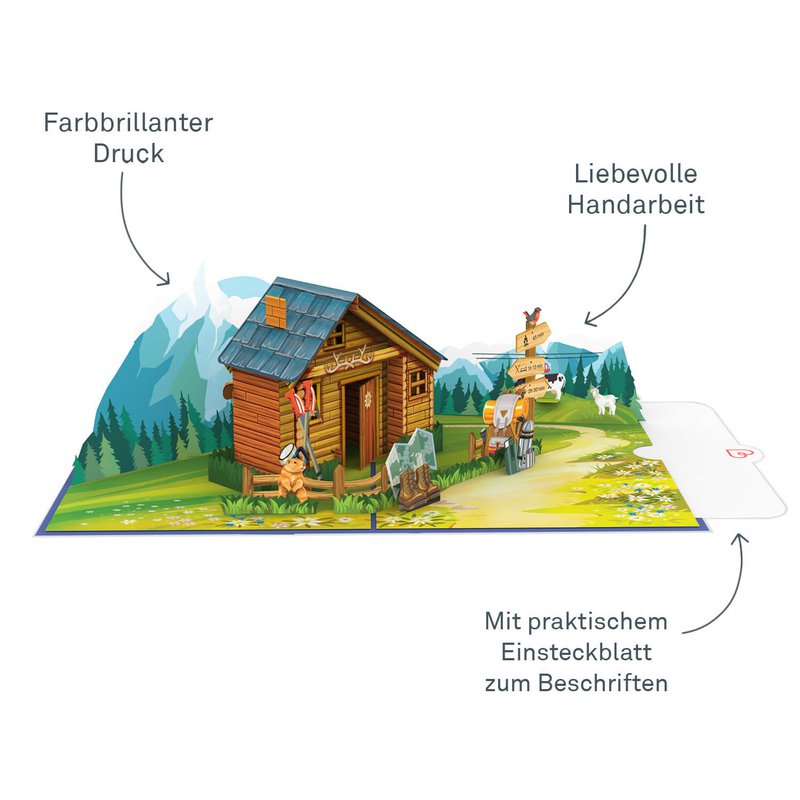 Mountain hut pop-up card