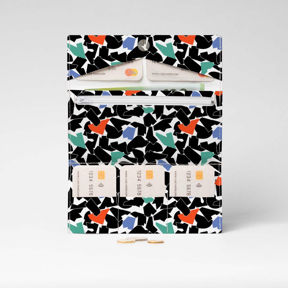 FOLDED BLACK Tyvek® Cardboard Wallet XL / Clutch Wallet