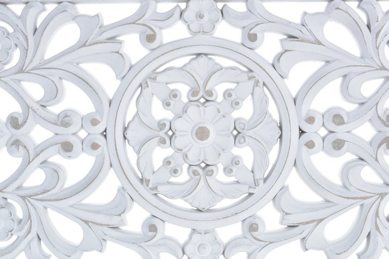 DÉCORATION MURALE MDF 60X1,5X30 DÉCAPAGE BLANC DP195123