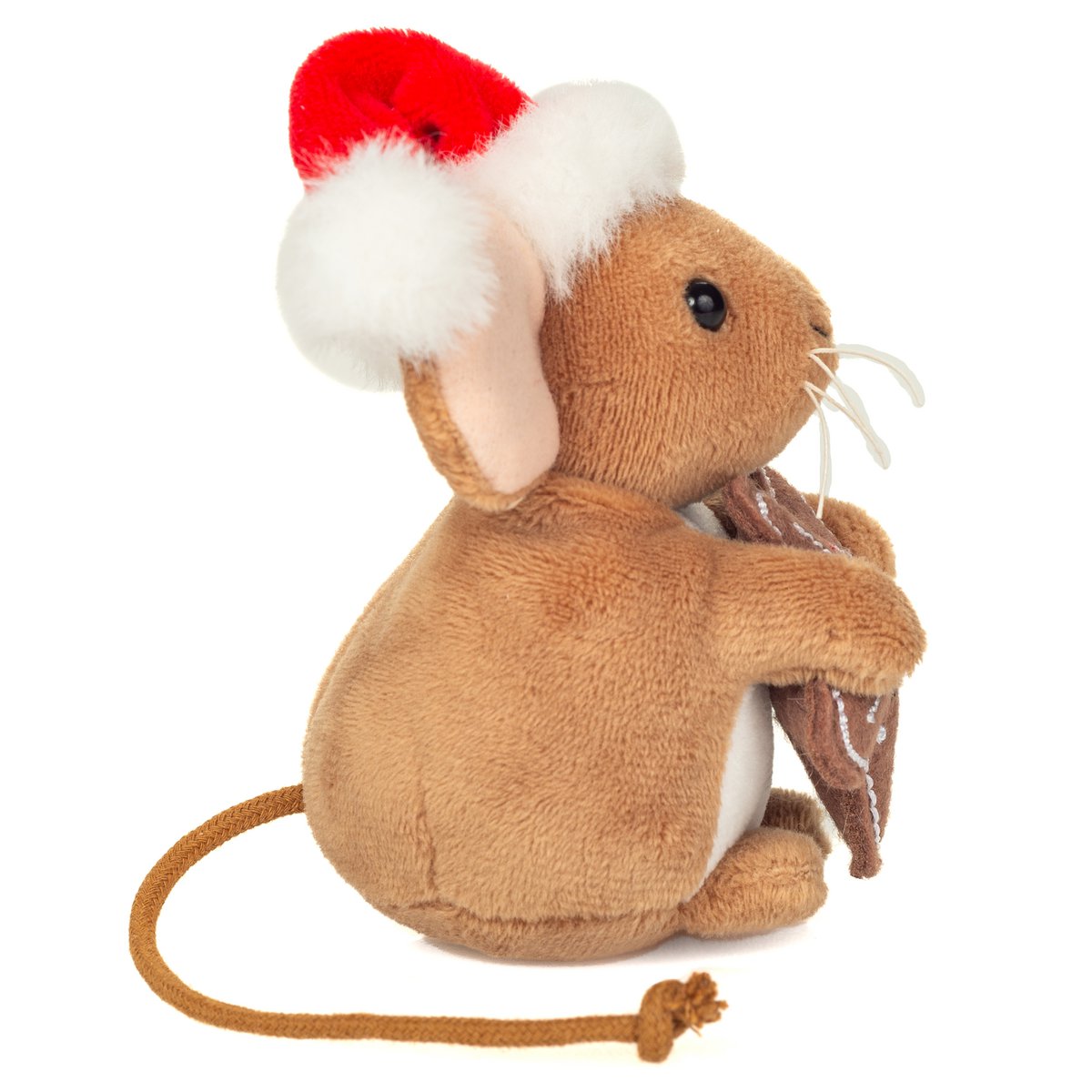 Mouse di Natale con biscotto 11 cm - peluche - giocattolo soft