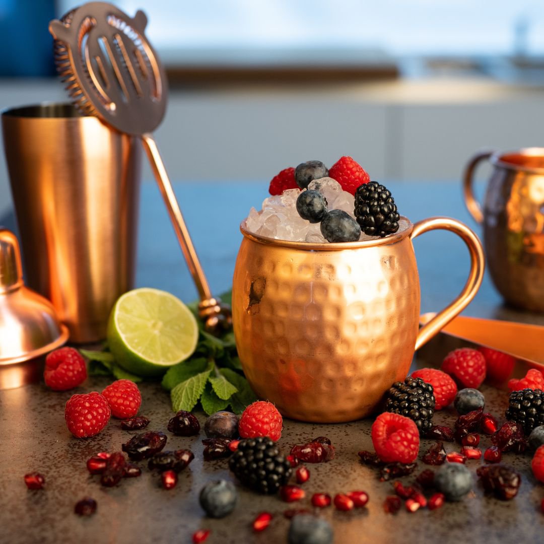 Juego de tazas de cobre Moscow Mule Spectre - 2 tazas Moscow Mule (martilladas, 500 ml)