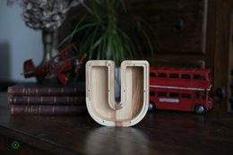 Wooden Piggy Bank Lille, brevpengebank, møntkasse, træboksepenge, sparer pengeboks