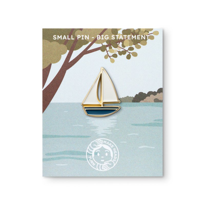 Spilla smaltata "Barca a vela"